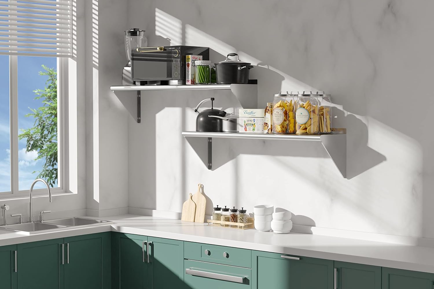 2 Pack Stainless Steel Shelf 1 - Wall Shelf Commercial Kitchen recension och pris