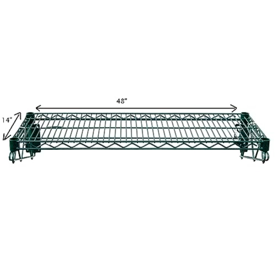 48x14 Epoxy-Coated Green Wire  - Wall Shelf Commercial Kitchen recension och pris
