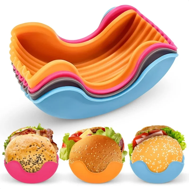 1/4pcs Silicone Burger Tray Re - Commercial Kitchen Utensil Holder recension och pris