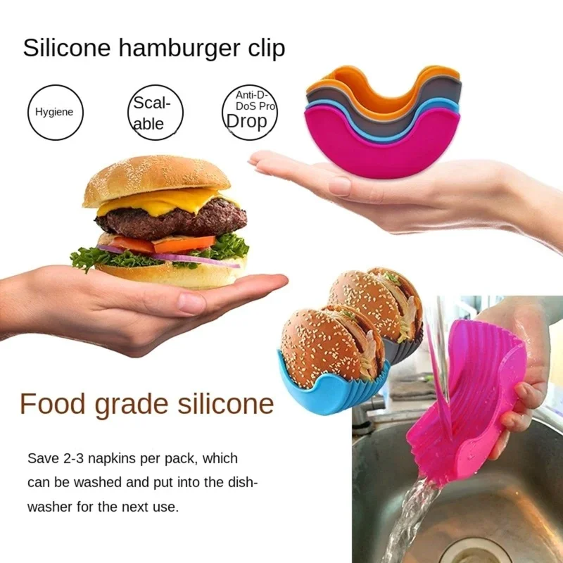 1/4pcs Silicone Burger Tray Re - Commercial Kitchen Utensil Holder recension och pris