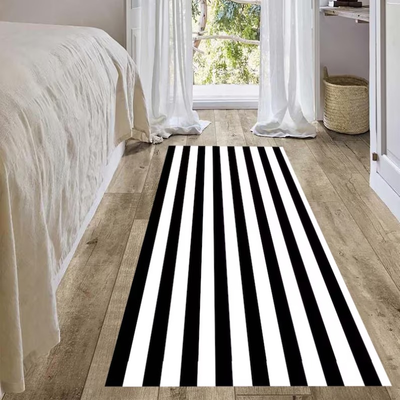 Black White Stripe Pattern Run - Commercial Kitchen Mats recension och pris