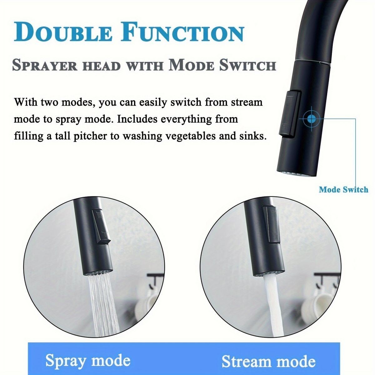 Black Kitchen Faucet Two Funct - Commercial Kitchen Faucet recension och pris
