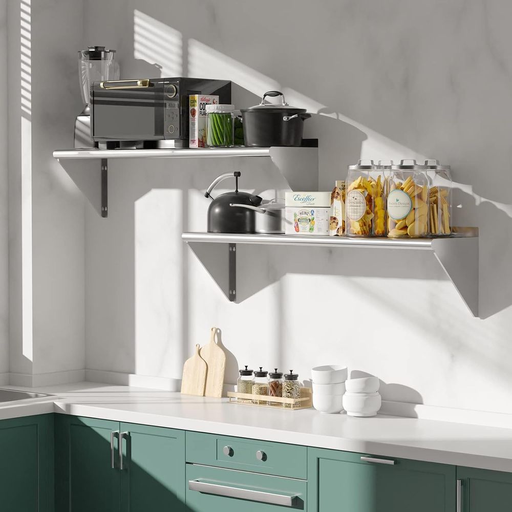 2 Pack Stainless Steel Shelves - Wall Shelf Commercial Kitchen recension och pris